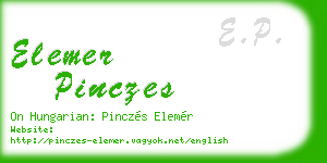 elemer pinczes business card
