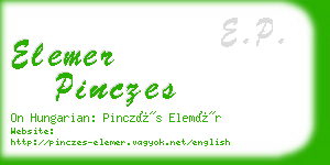 elemer pinczes business card